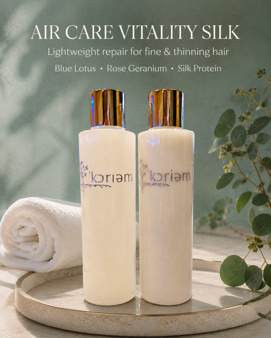 ’Koriem Air Bloom Vitality Silk shampoo and conditioner for fine and thinning hair