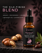 ‘Koriem Argan Oil Silk Serum with argan, macadamia and jojoba ingredient story