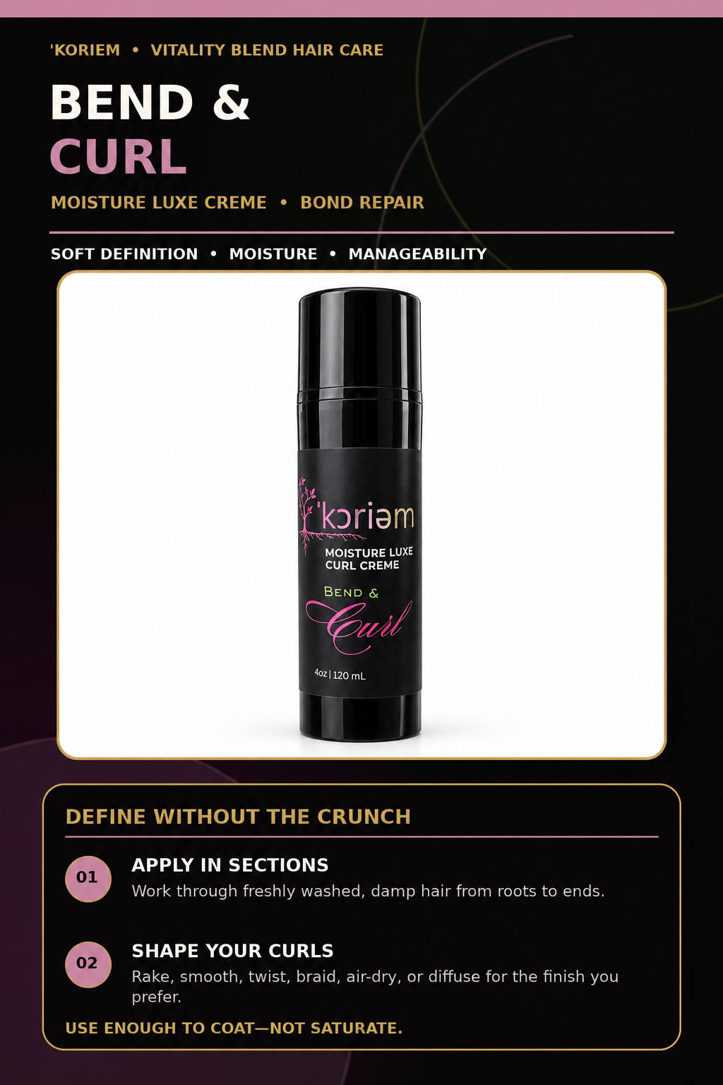 Curl Care Duo Bend and Curl soft definition styling step