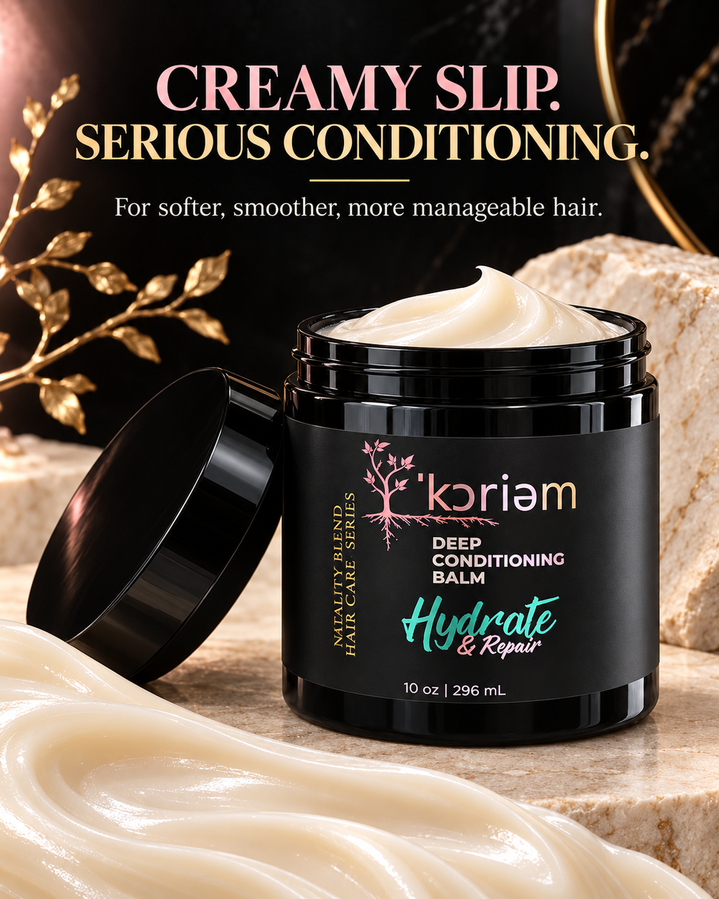 ’Koriem Hydrate & Repair Deep Conditioning Balm for softer smoother manageable hair