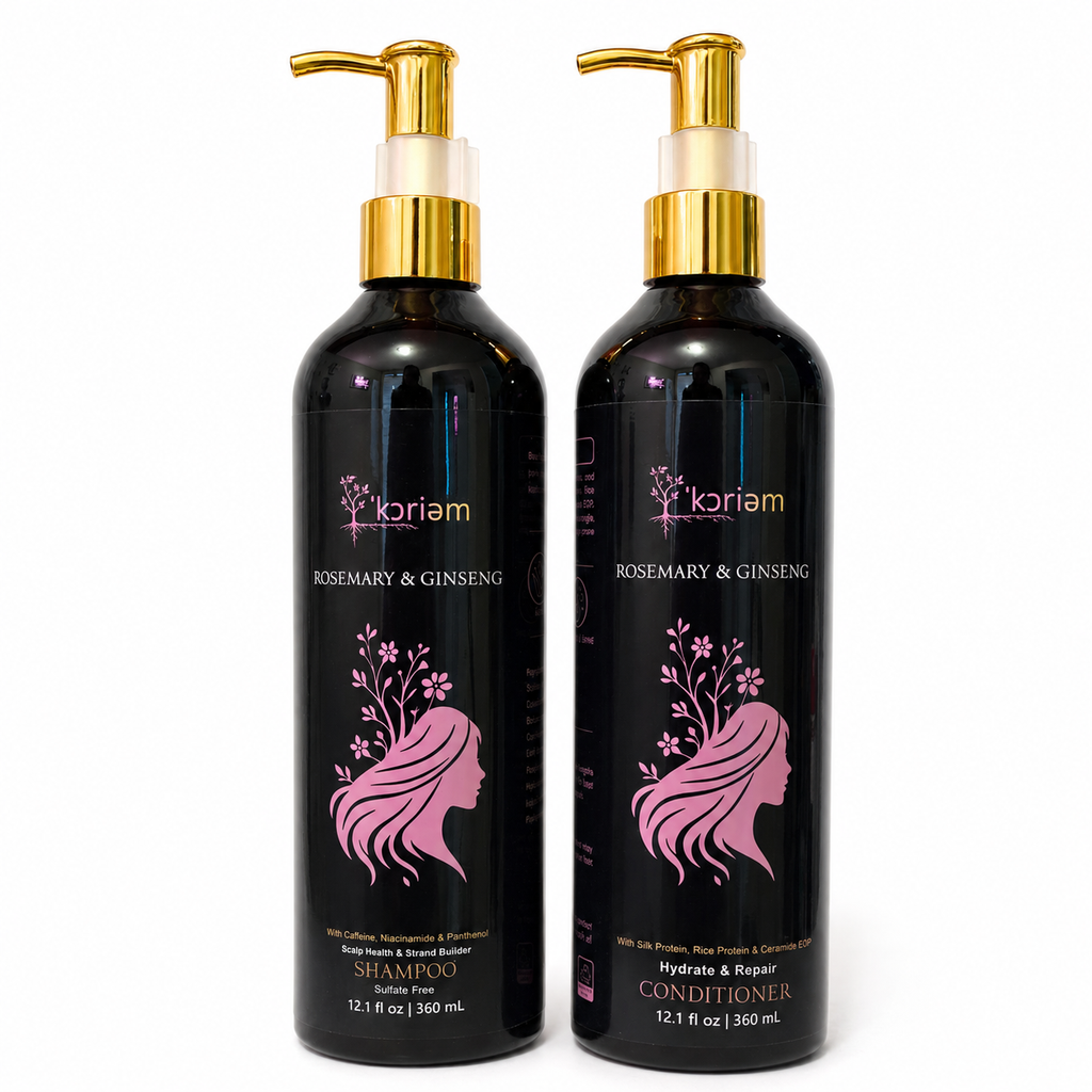 ’Koriem Rosemary & Ginseng Shampoo and Conditioner studio set