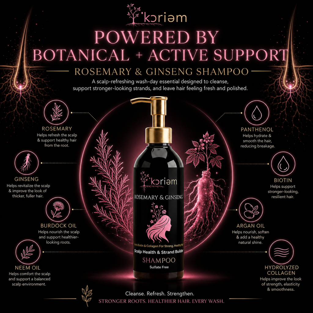 'Koriem Rosemary & Ginseng Shampoo Powered by Botanical + Active Support