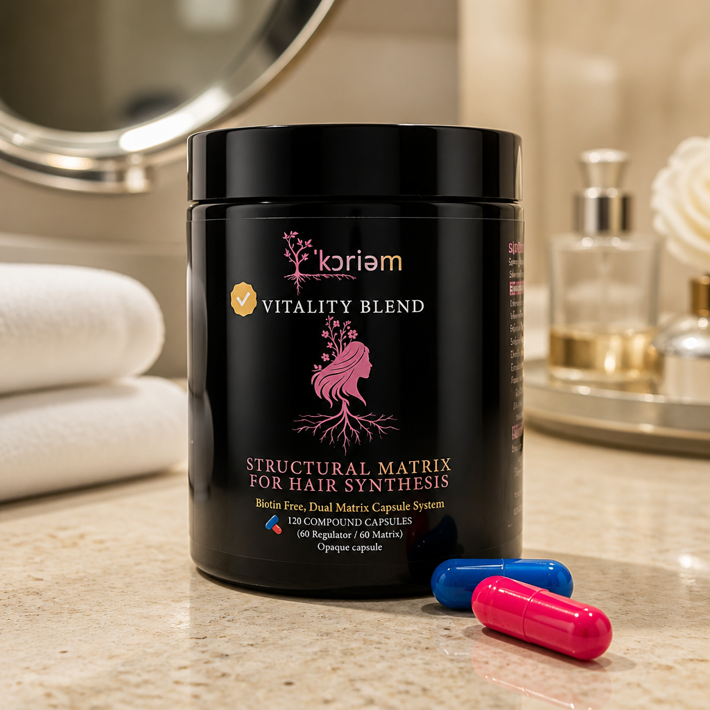 Koriem Dual Matrix Hair Synthesis Vitamin — Regulator Matrix and Structural Matrix capsules, biotin-free 60-day supply