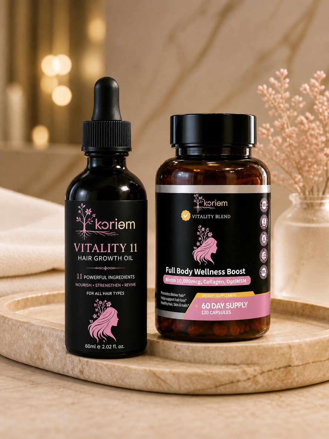 Vitality Blends In & Out Hair Grow Duo
