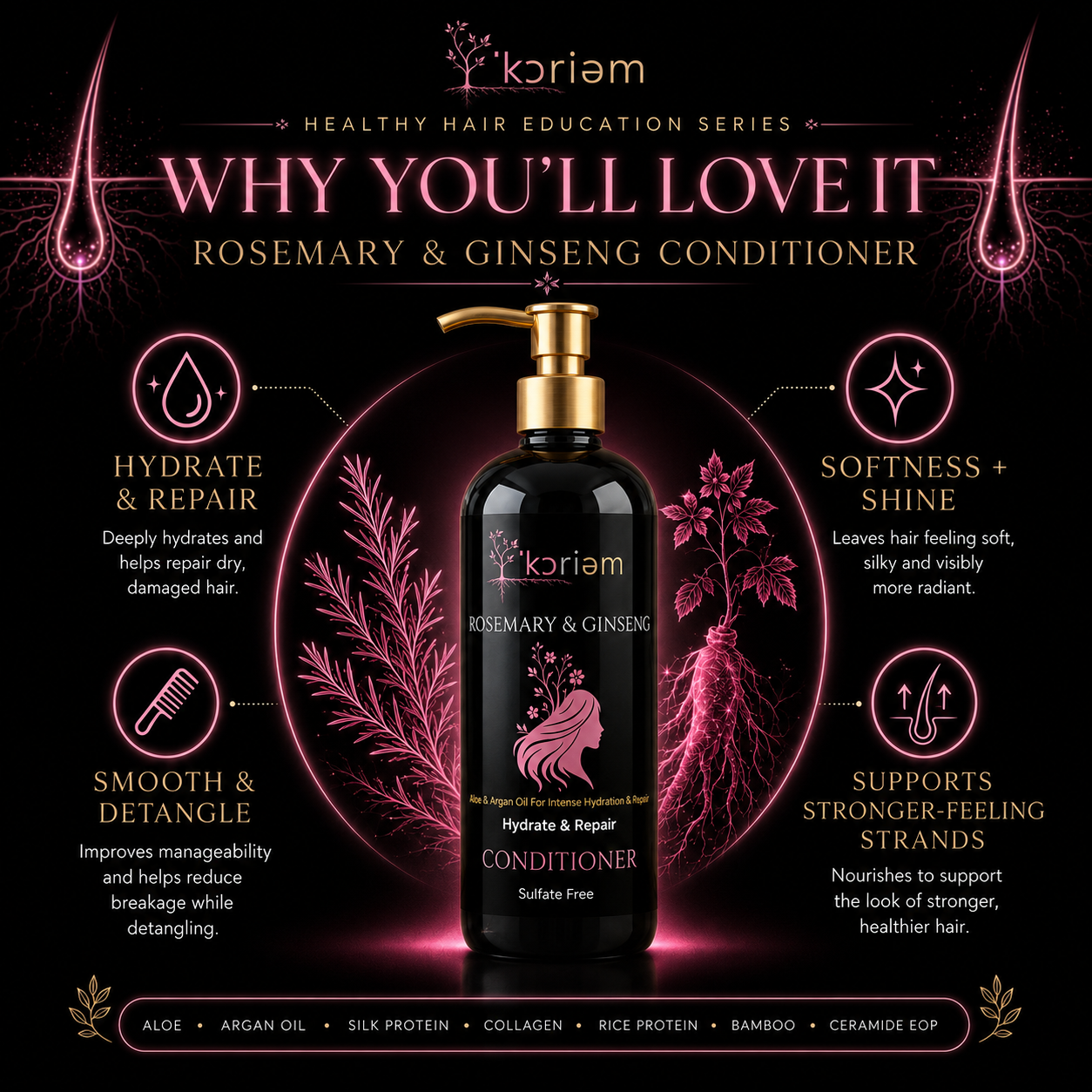 Why you'll love 'Koriem Rosemary & Ginseng Conditioner