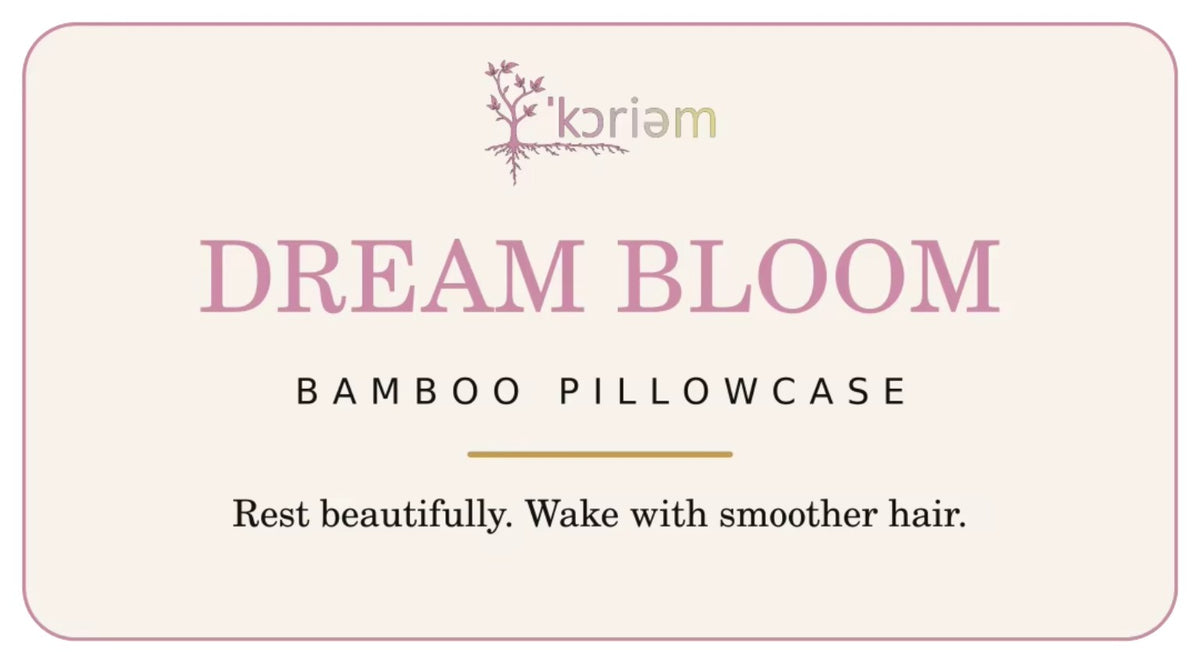 Dream Bloom bamboo pillowcase packaging with the official ‘Koriem logo