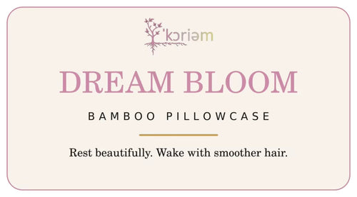 Dream Bloom bamboo pillowcase packaging with the official ‘Koriem logo