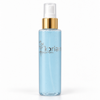 ‘Koriem Air Bloom Spray with silver logo and gold collar