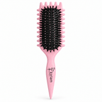 Pink ‘Koriem Curl Bloom Detangling and Defining Brush with black bristles and pointed sectioning handle