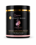 'Koriem Marine Collagen + Biotin with Gut Support — Vitality Blend Hair Boost Formula powder, 300g black jar with gold lid